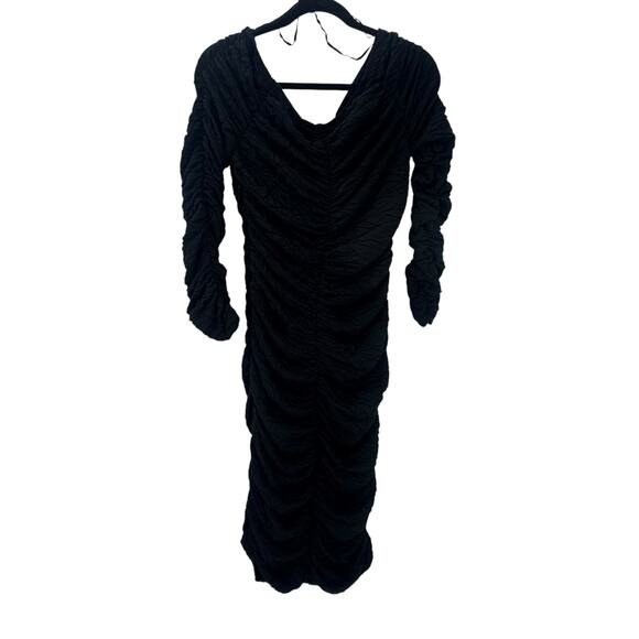 Line & Dot Women's Unlined jersey Off The Shoulder Kelly Dress Black Size M NWT - Picture 4 of 13